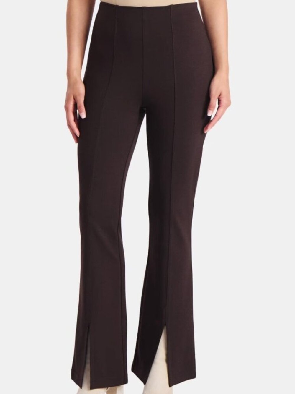 Time and Tru Women’s Flare Ponte Pants Front Slit Black Size L (10–14) NWT